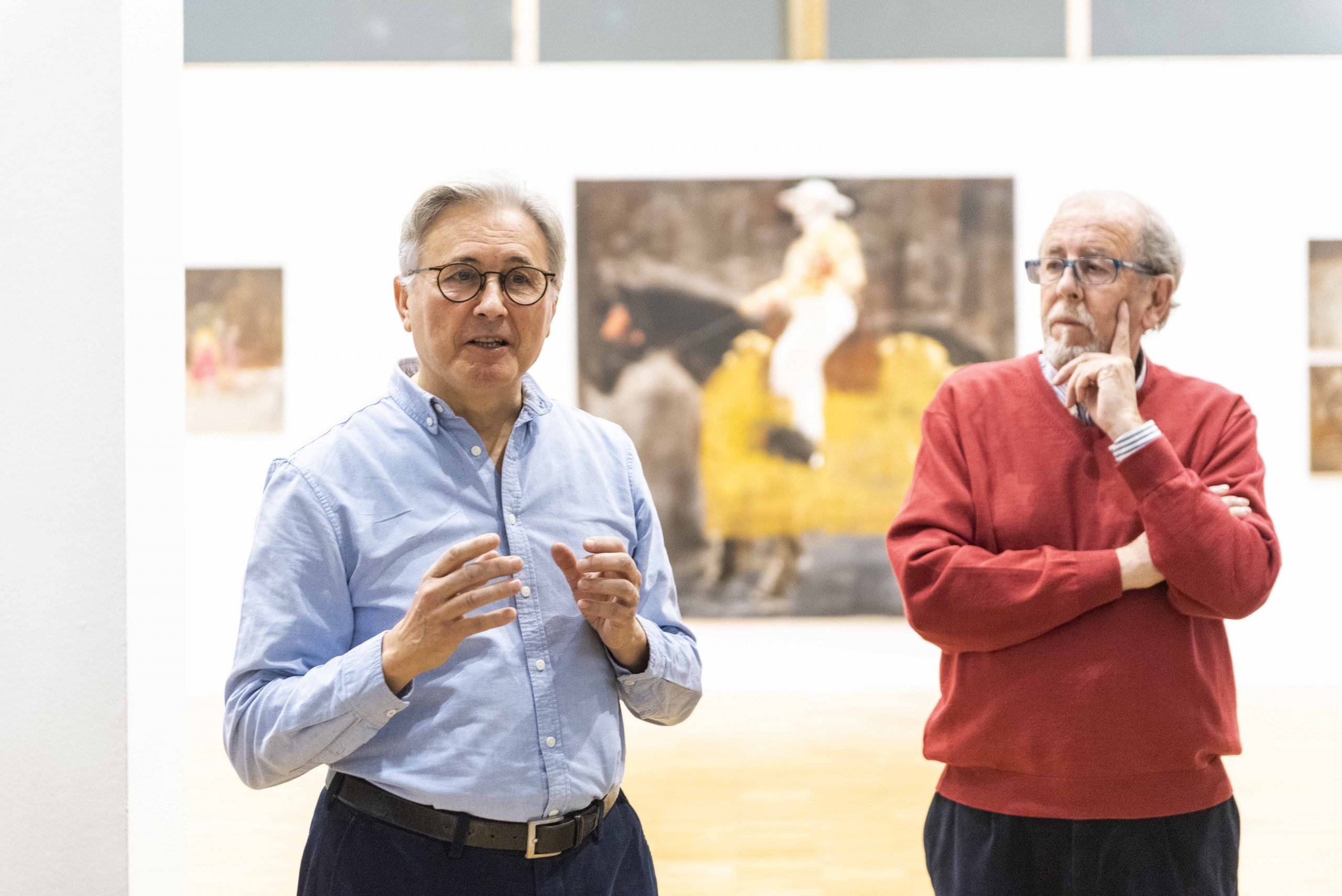 Los pintores Javier Montesol y Vicente González Rodríguez.