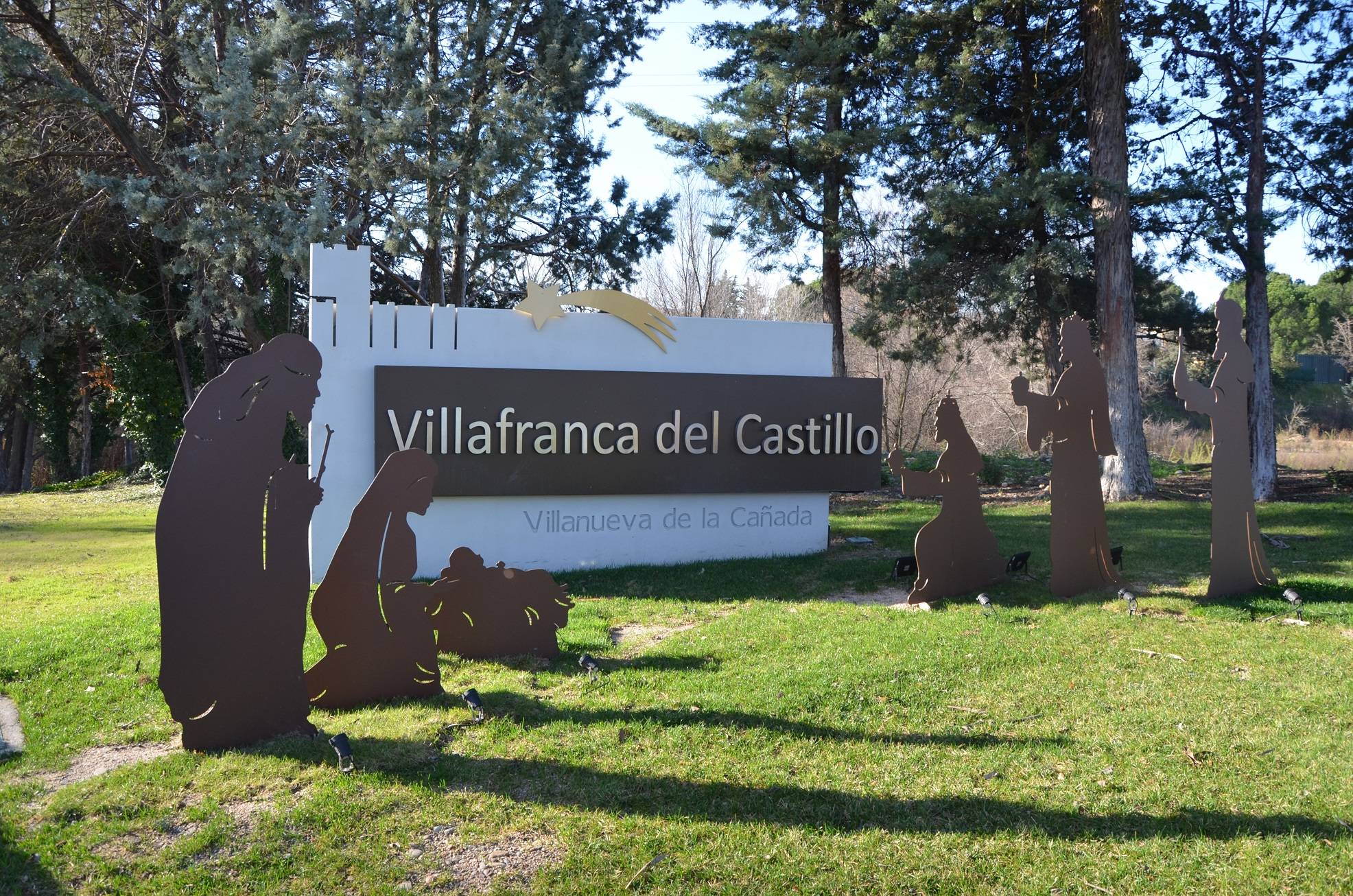 Entrada a la urbanización de Villafranca del Castillo donde se ubica el belén.