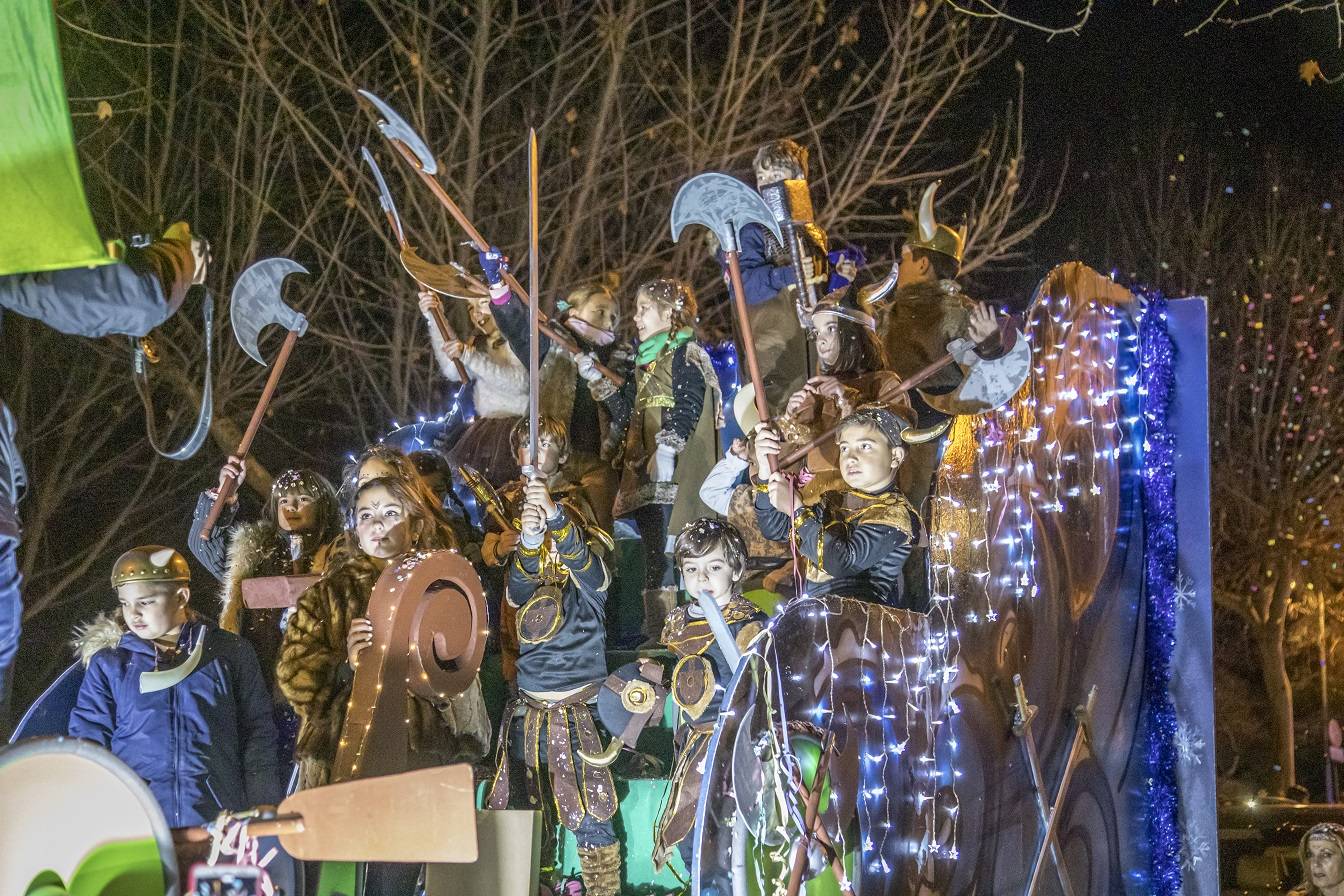 Participantes en la Cabalgata de Reyes.