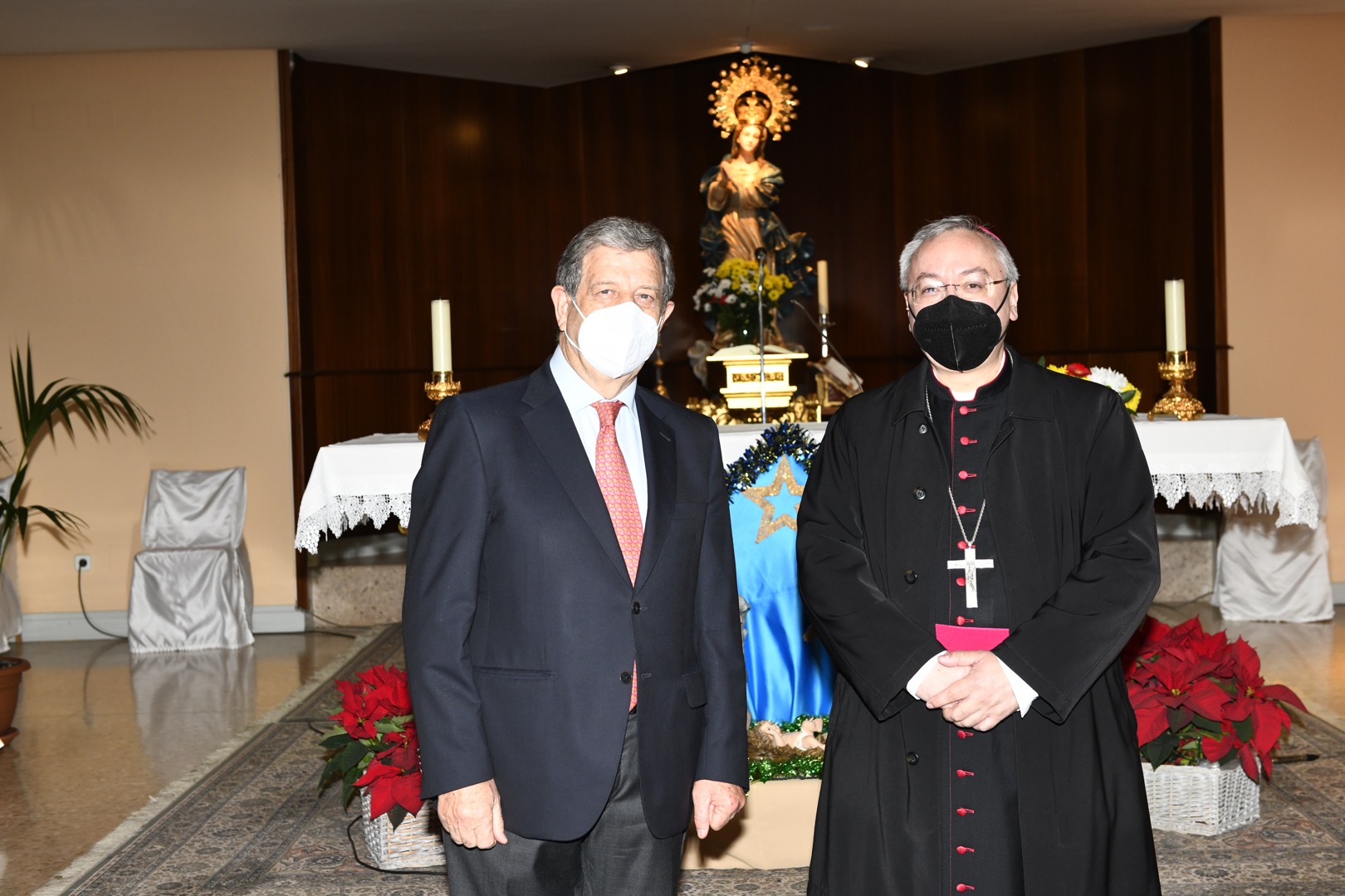 El alcalde, Luis Partida, y el obispo auxiliar de Getafe, José Rico Pavés.