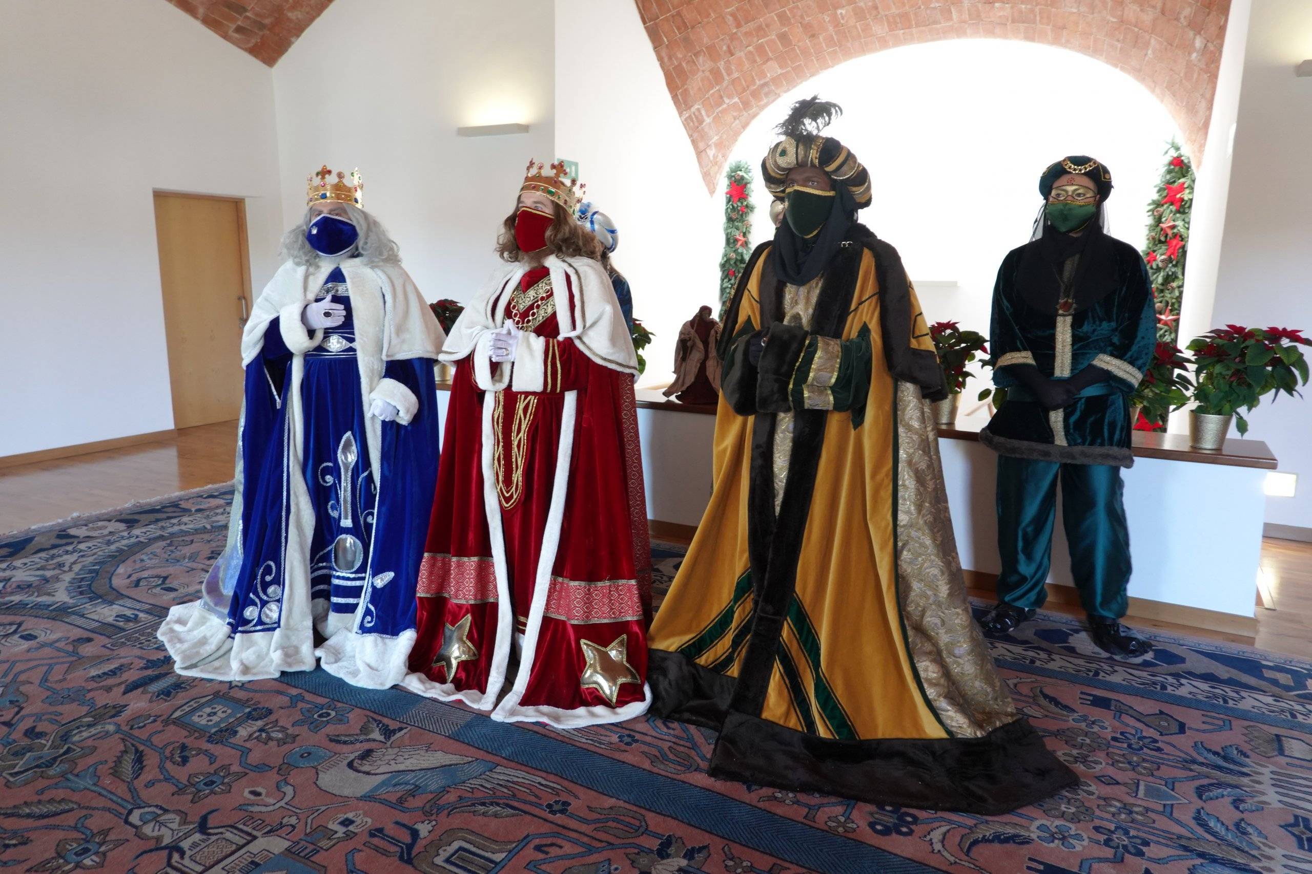Imagen de los Reyes Magos en el Salón Abovedado del Ayuntamiento.