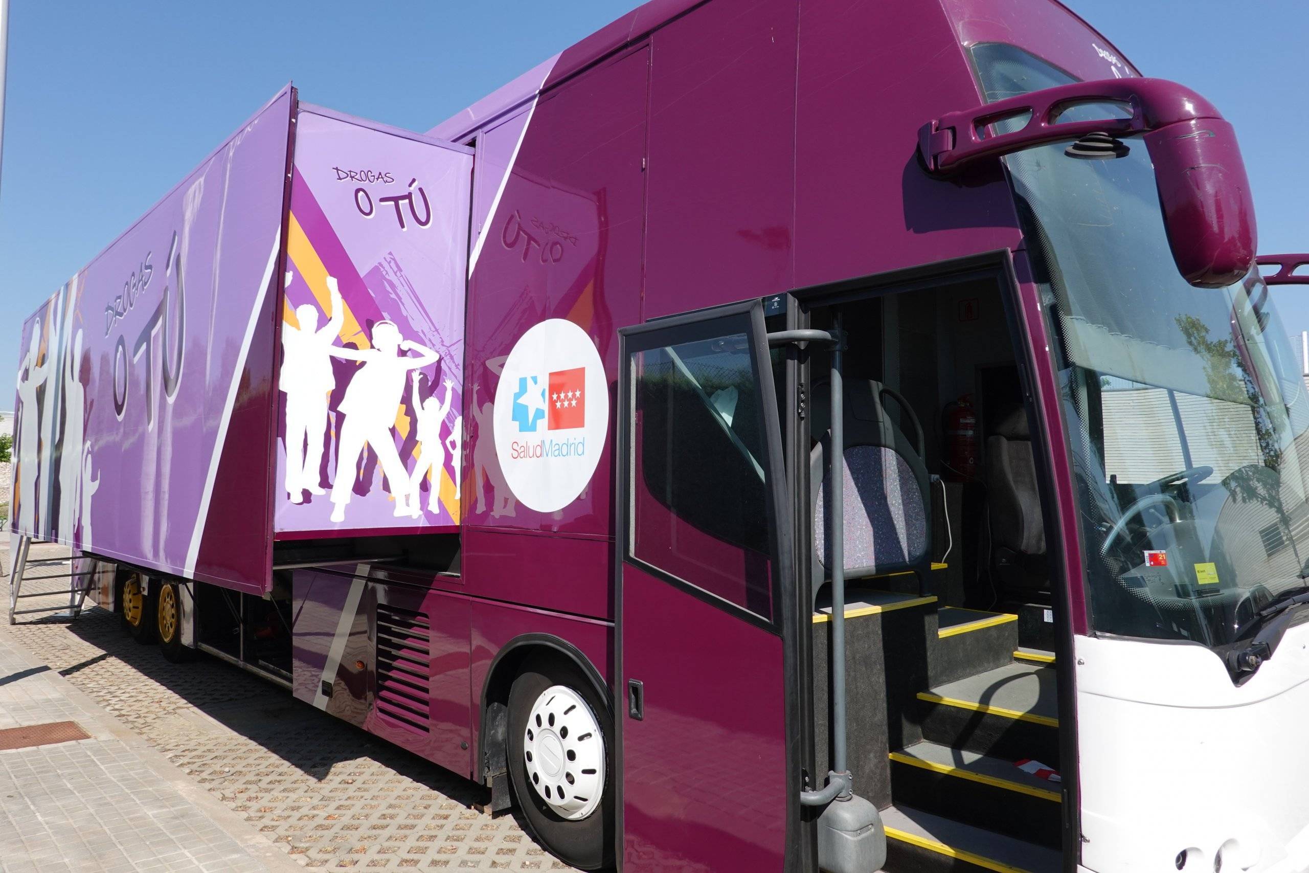 Autobús "Drogas o tú" de la Comunidad de Madrid.