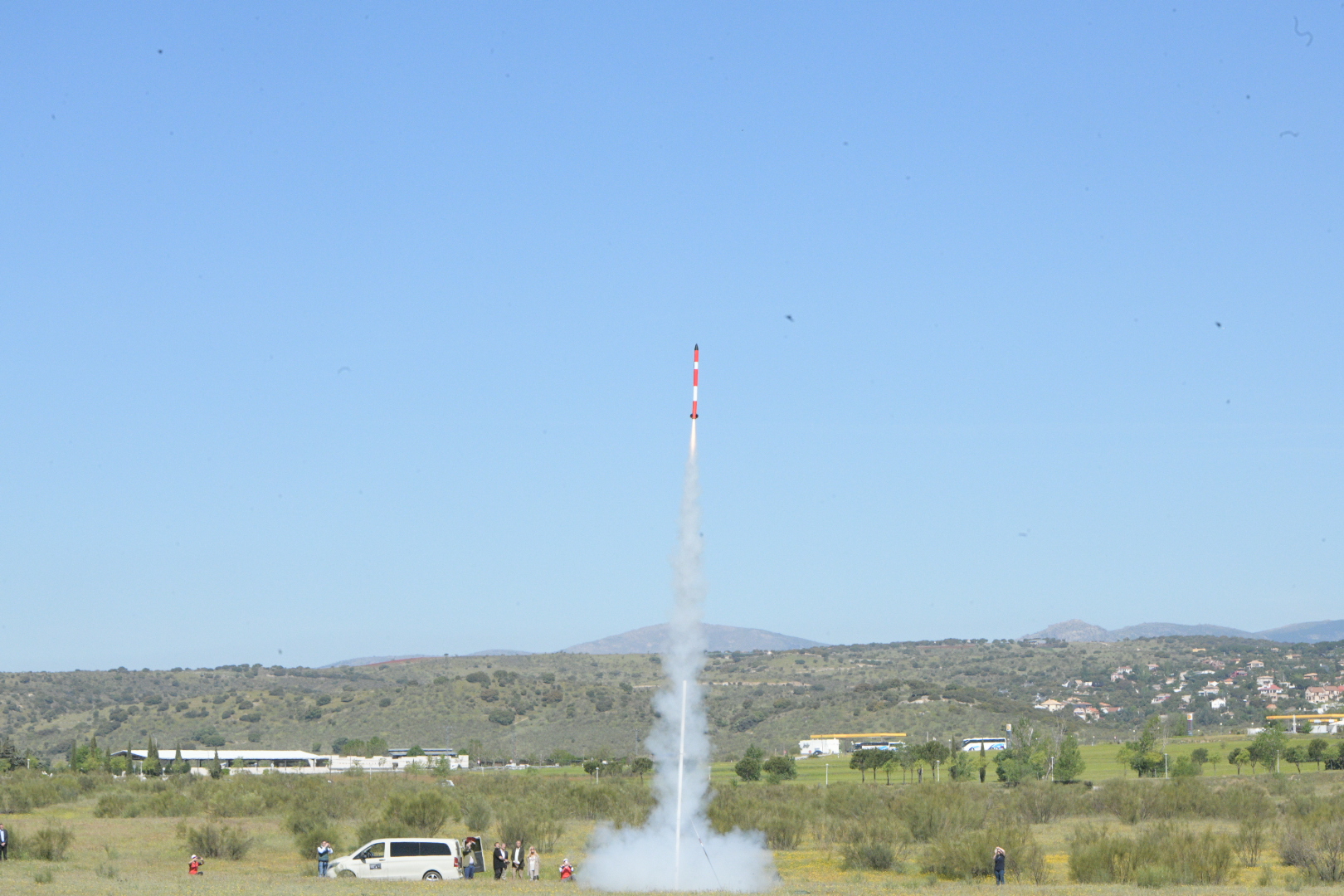 Imagen del lanzamiento de uno de los minisatélites.