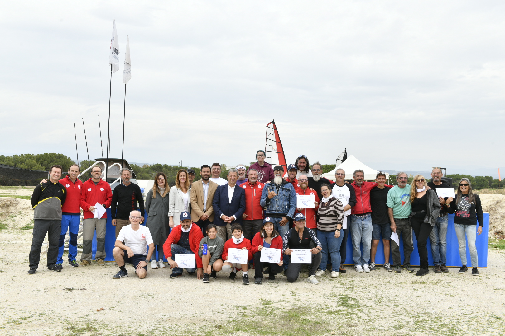 Foto de familia de la Copa de España de Carrovelismo.