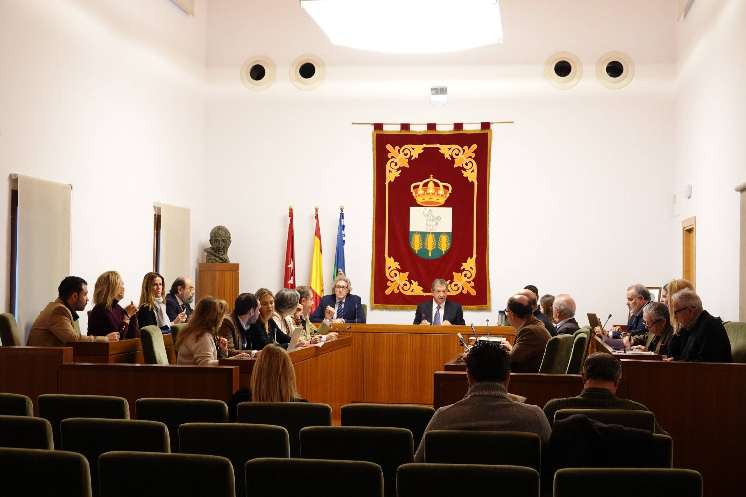 Salón de Plenos del Ayuntamiento durante la celebración del Pleno.