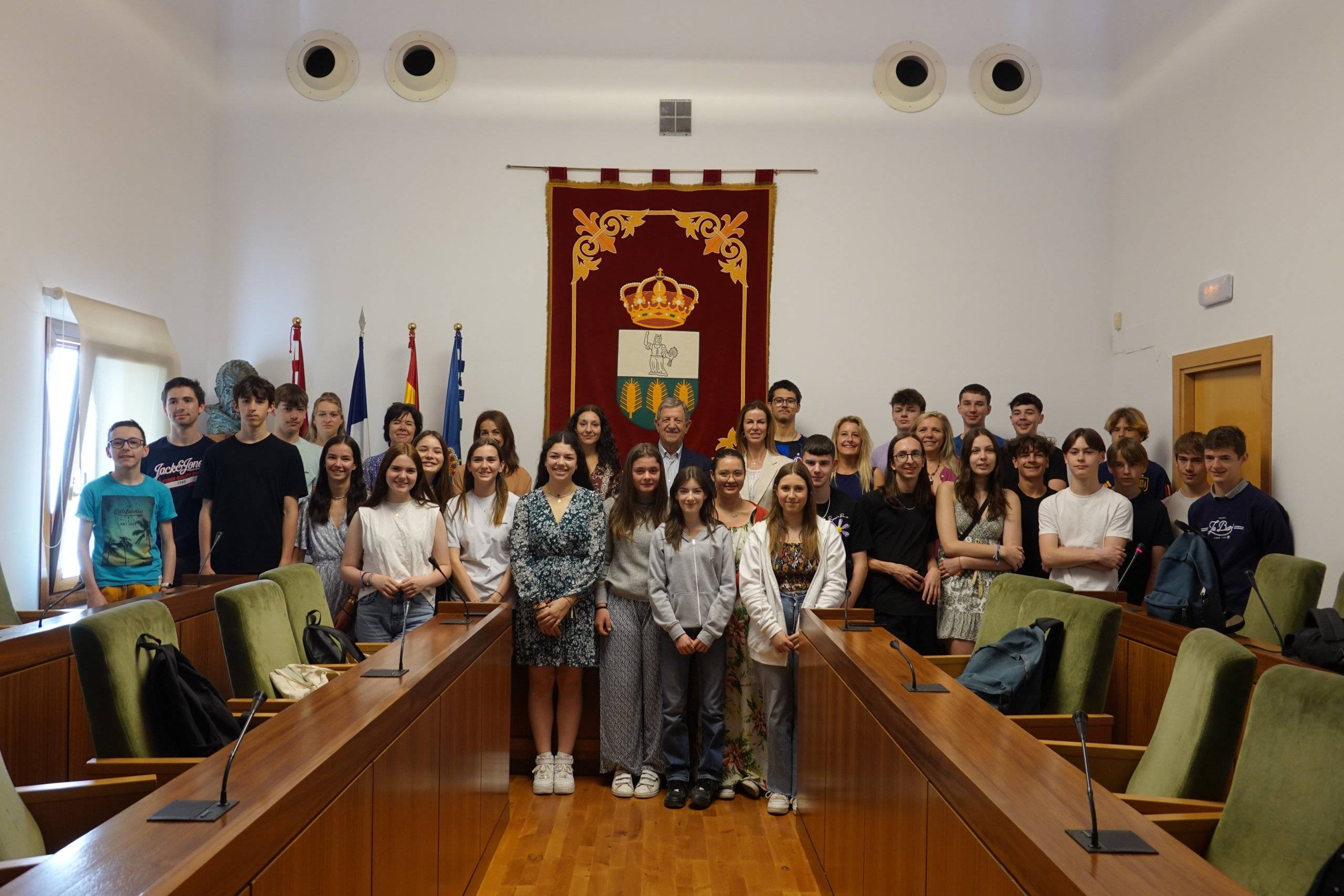 Foto de familia de los alumnos de intercambio.