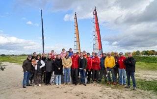 Foto de familia de la 3.ª prueba de la Liga Nacional de Carrovelismo.