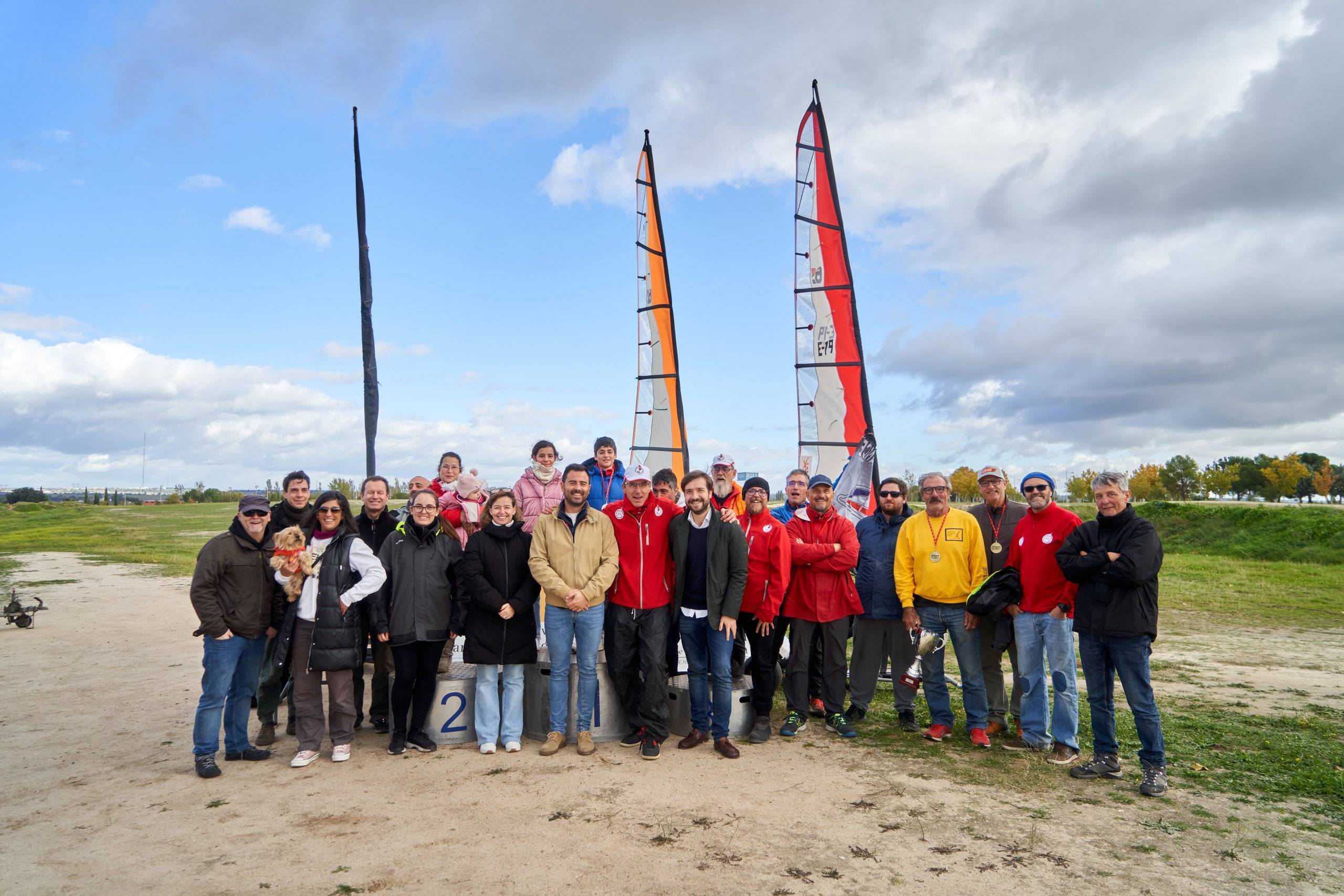 Foto de familia de la 3.ª prueba de la Liga Nacional de Carrovelismo.