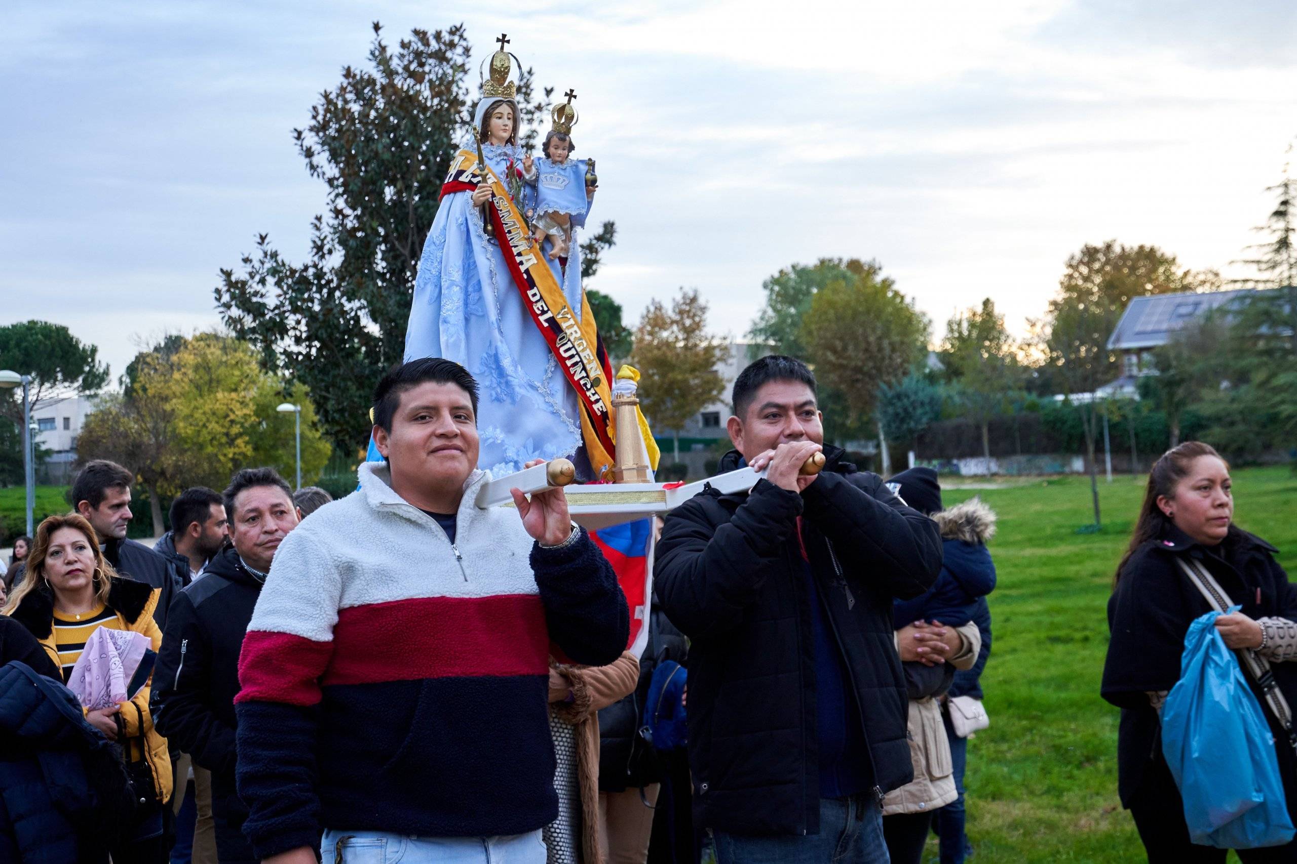 Procesión en honor a la Virgen del Quinche.