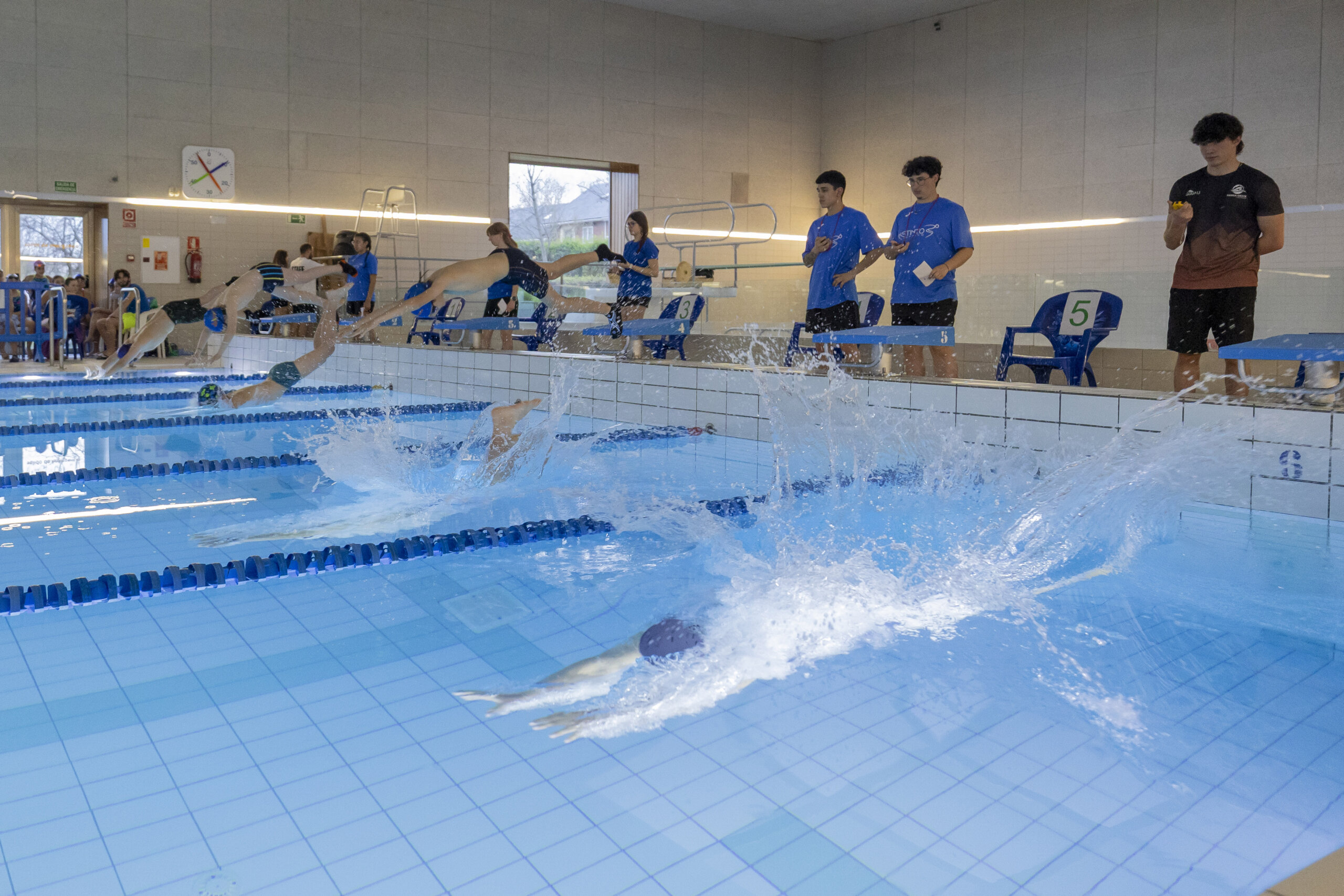 Momento de la competición de natación.