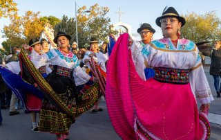 Bailes en honor a la Virgen del Quinche, patrona de Ecuador.