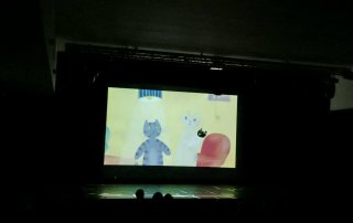 Imagen de la proyección de cortos.