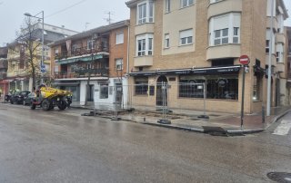 Obras de los contenedores en la calle Real.