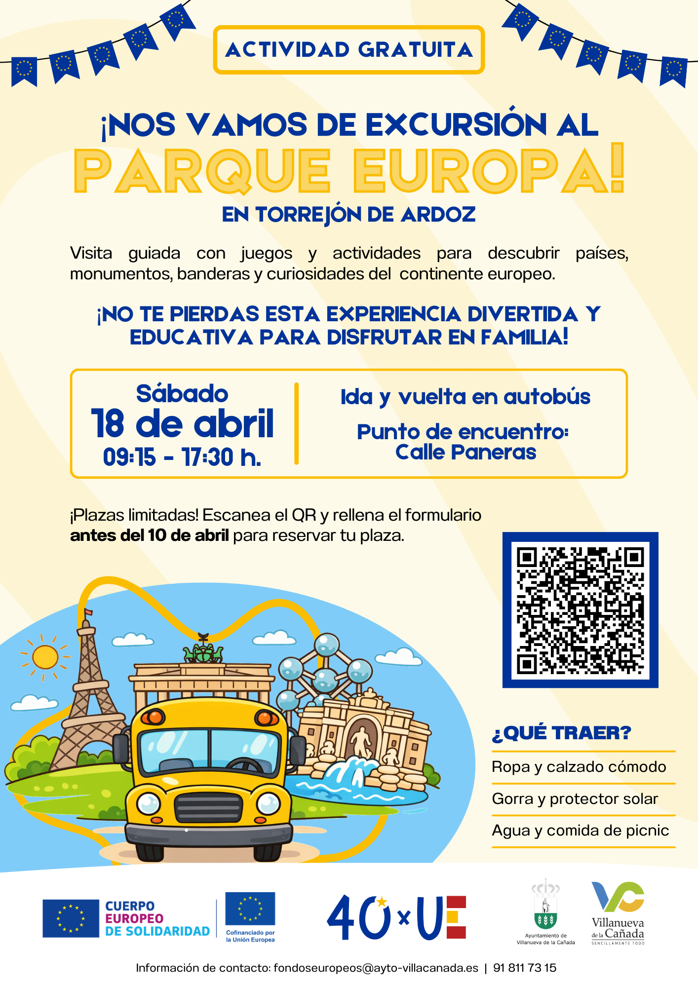 Cartel visita al Parque Europa