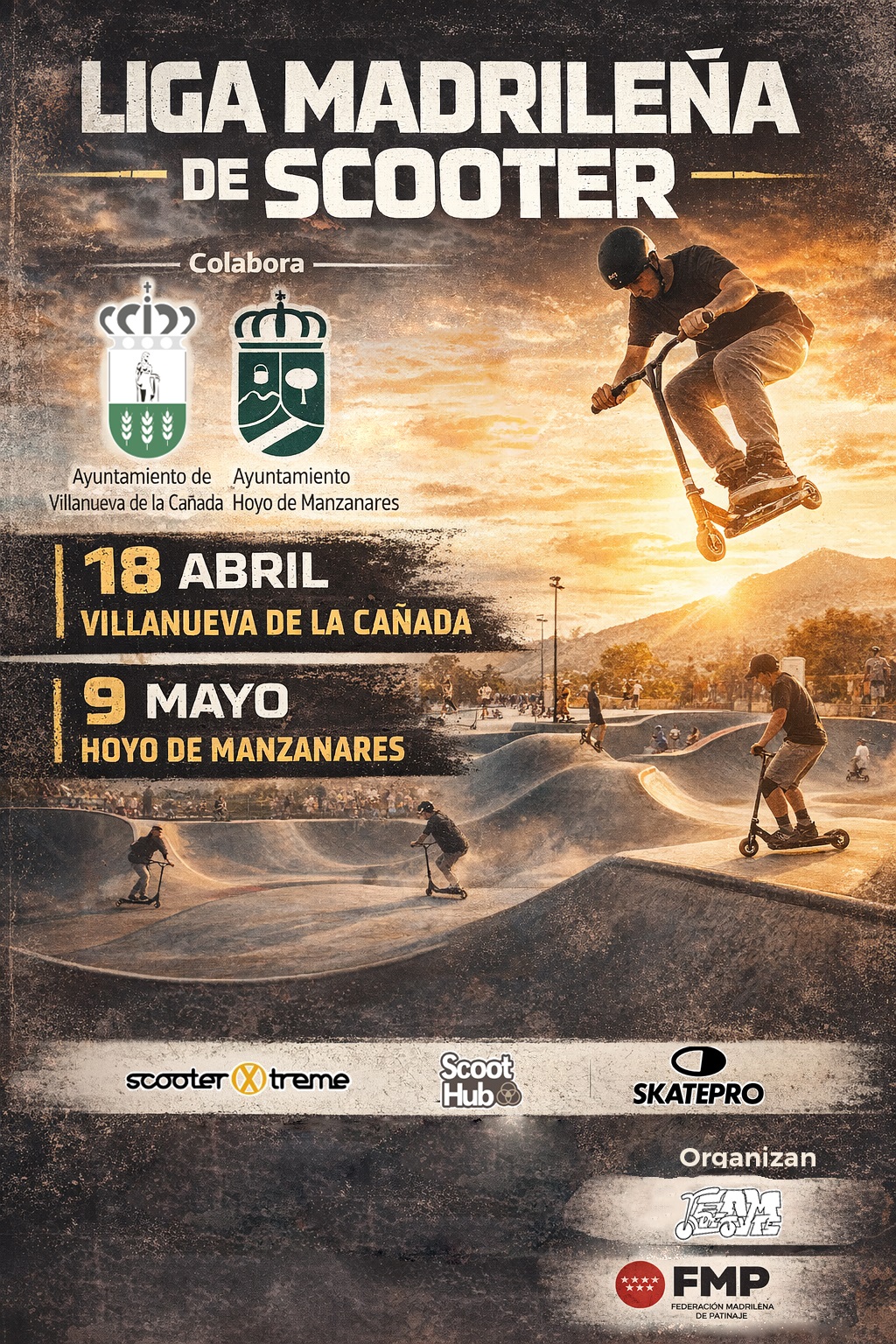 CARTEL LIGA MADRILEÑA SCOOTER Cartel de la 1ª jornada de la Liga madrileña de Scooter.