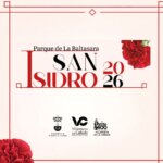 Imagen dos claveles con texto "Parque de La Baltasara. San Isidro 2026".