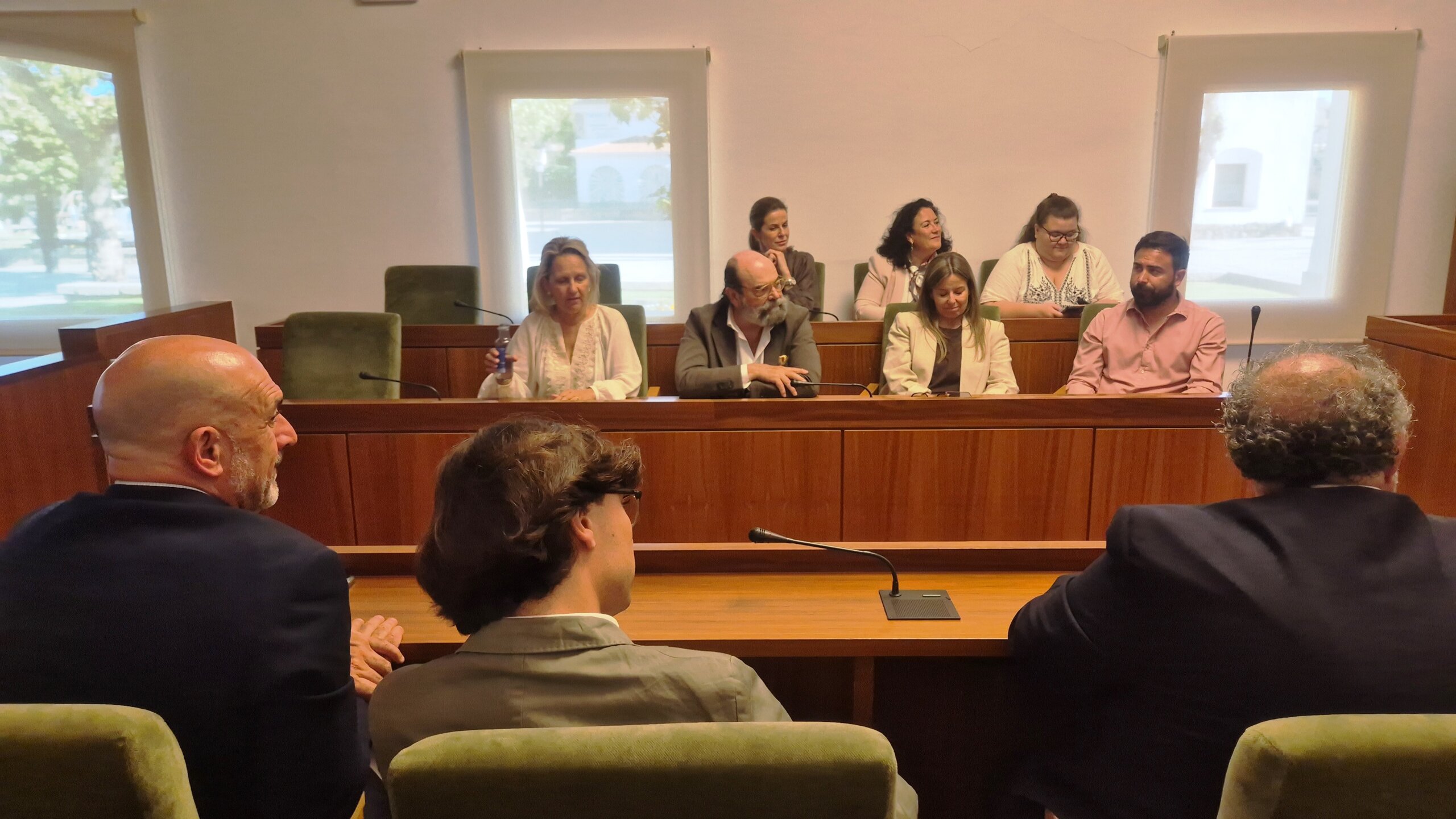 Concejales del Ayuntamiento de Villanueva de la Cañada durante el encuentro online con La Cañada Flintridge.