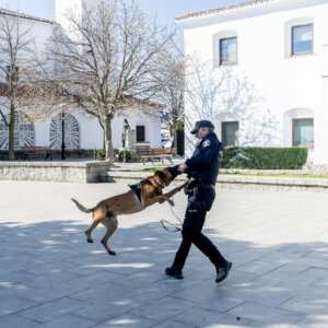 Agentes de la Policía Local integrantes de la unidad canina.