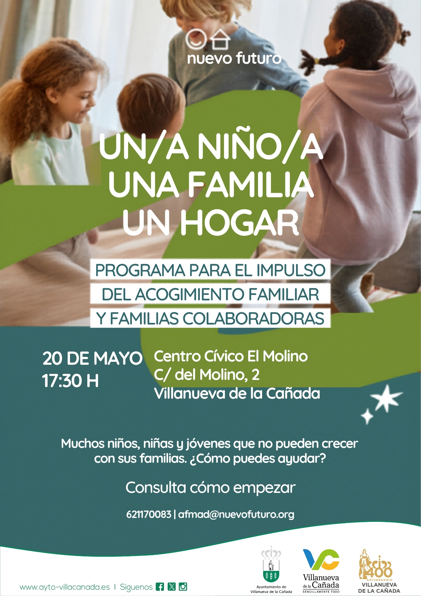 Cartel conferencia sobre acogimiento familiar.