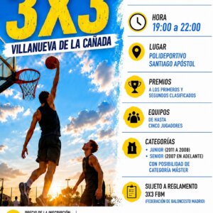 Cartel torneo baloncesto 3x3.