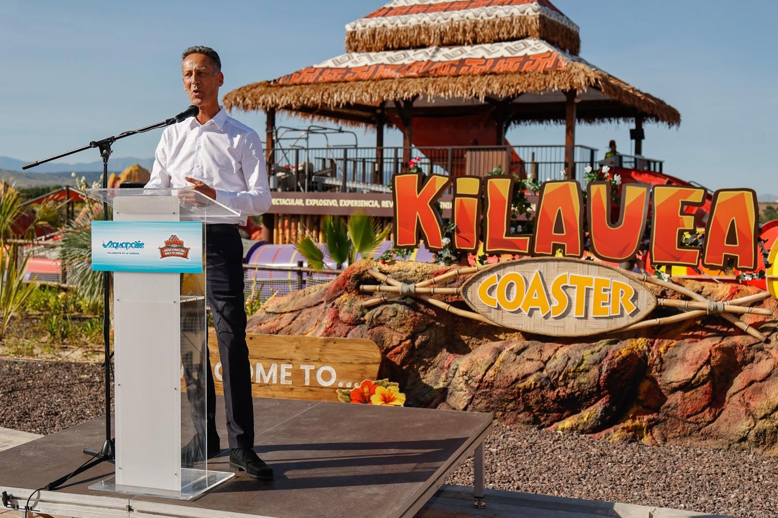 Presentación de la atracción Kilawuea, en Aquopolis.