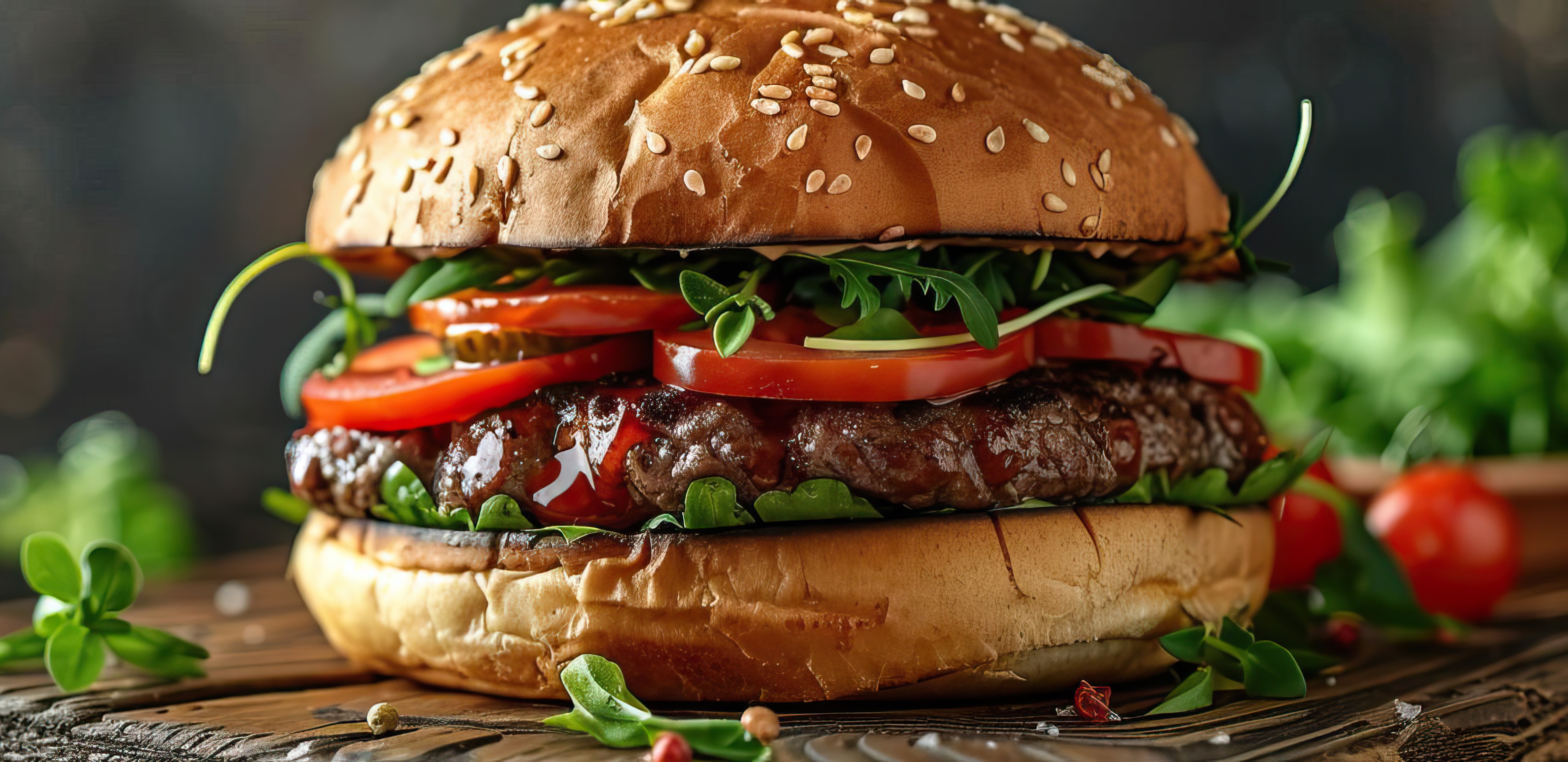 Hamburguesa. Imagen de archivo.