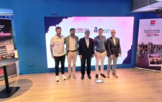 El alcalde, Luis Partida, junto al concejal de Deportes, Ignacio González; el director de general de Deportes de la Comunidad de Madrid, Alberto Tomé; el director de Mussara, Sergi Muñoz y el director general de RPM Sports, Iván Grau.
