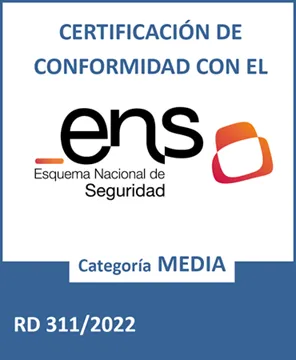  Certificación de conformidad con el ENS, categoría media. Abrir certificado 