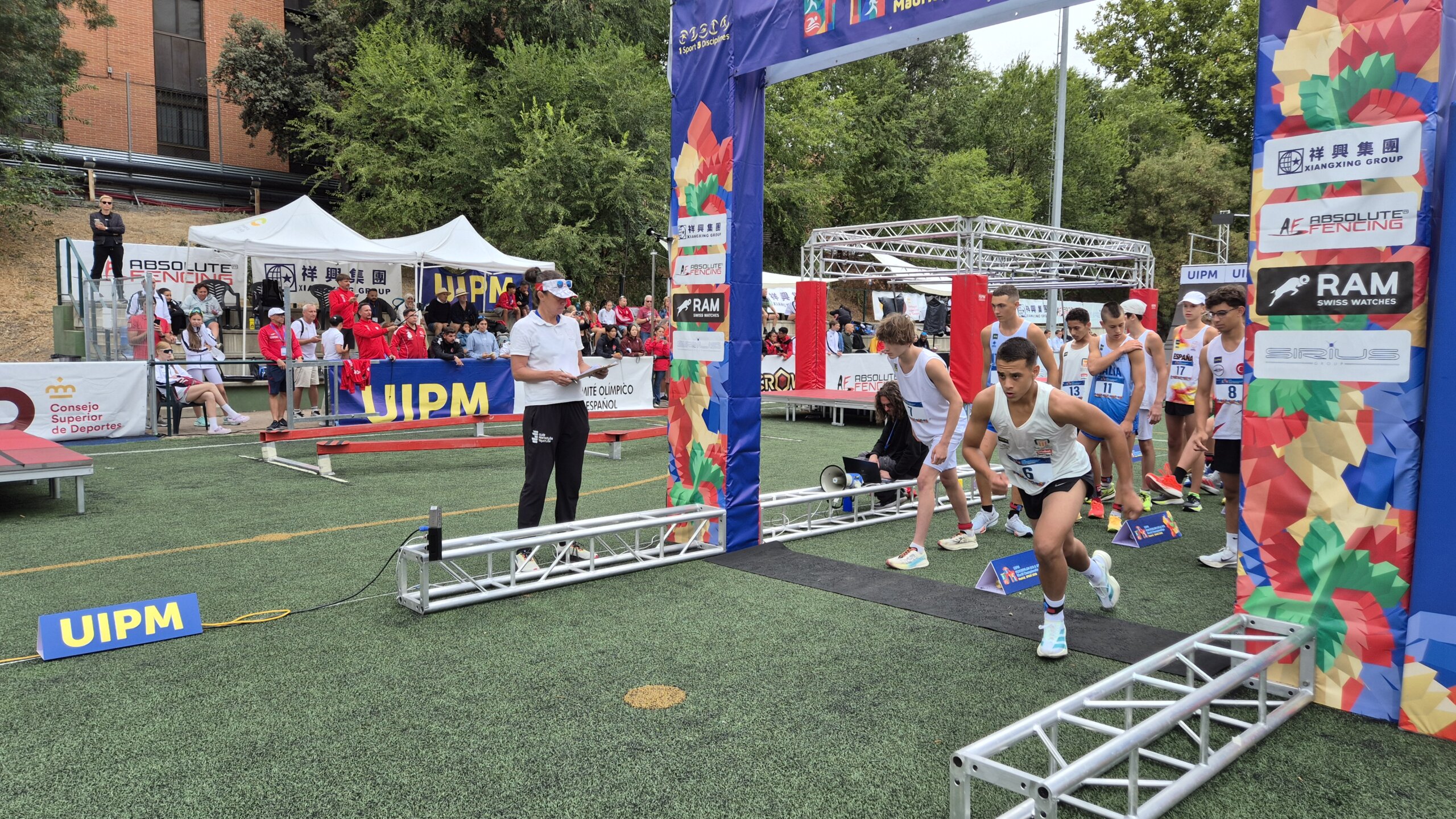 Línea de salida de la prueba de Laser Run.