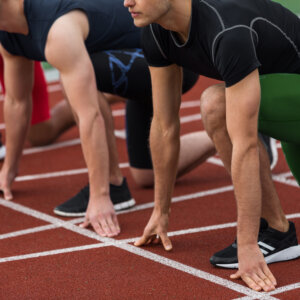 Deportistas en campeonato de pentatlón.