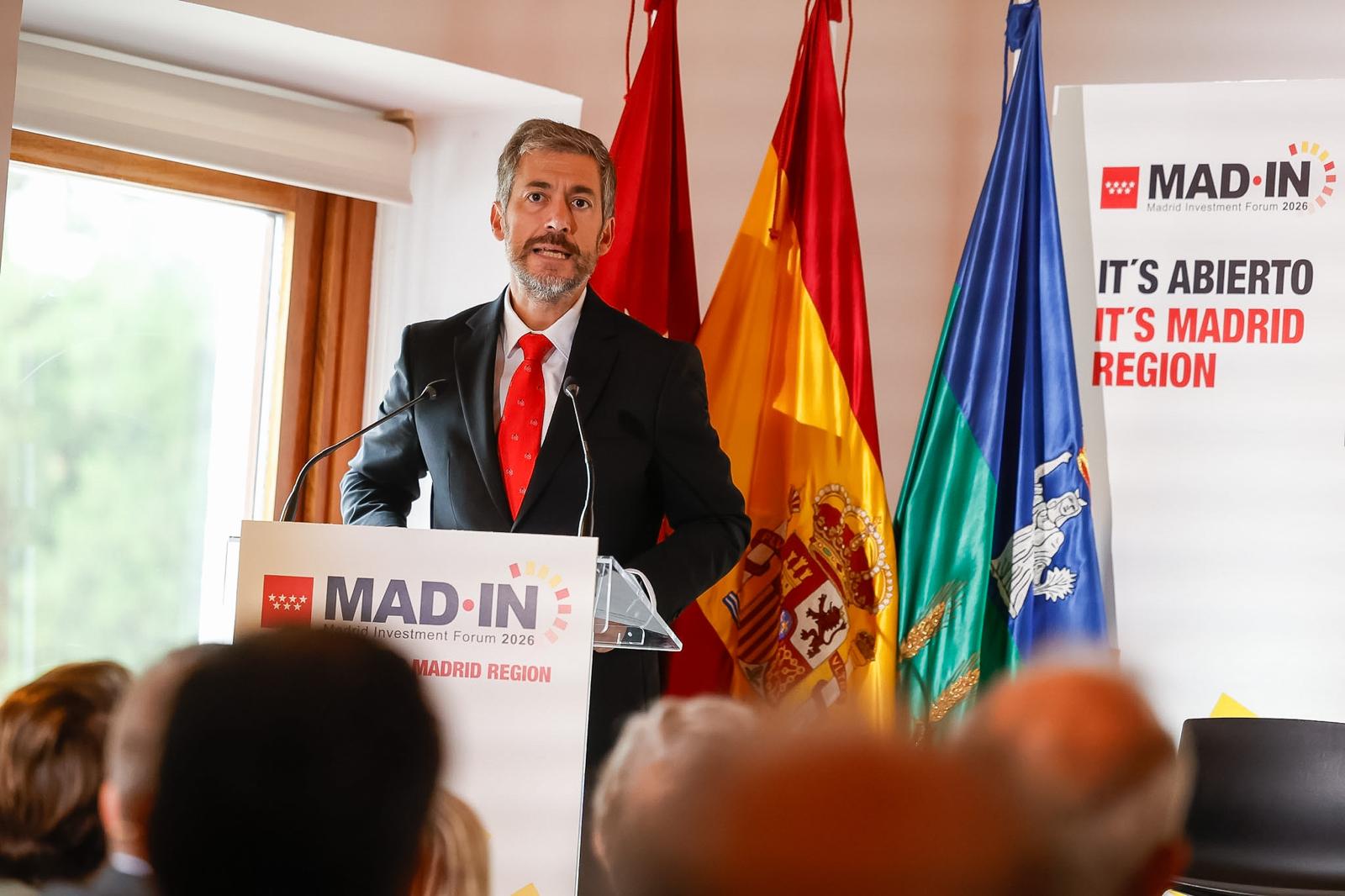 El consejero de Presidencia, Miguel Ángel García, en el III Madrid Investment Forum.