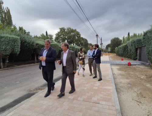 Visita a las obras de mejora de aceras en la Raya y Villafranca
