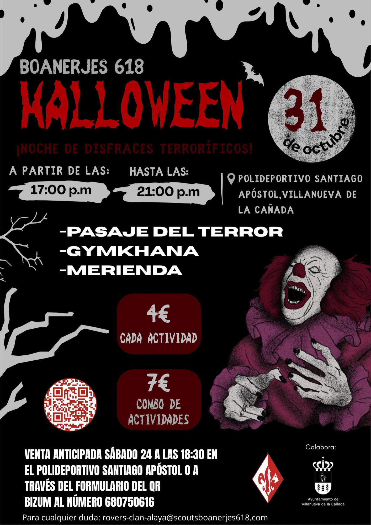 Cartel fiesta Halloween.