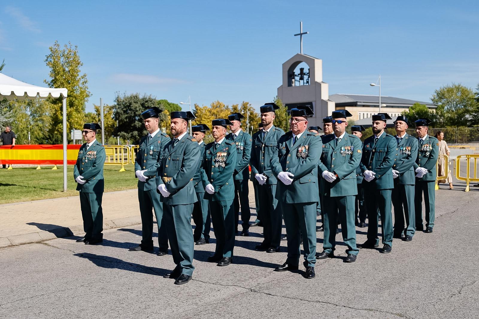 Efectivos de la Guardia Civil durante el acto de celebración del Día de la Hispanidad, el 12 de octubre de 2026.