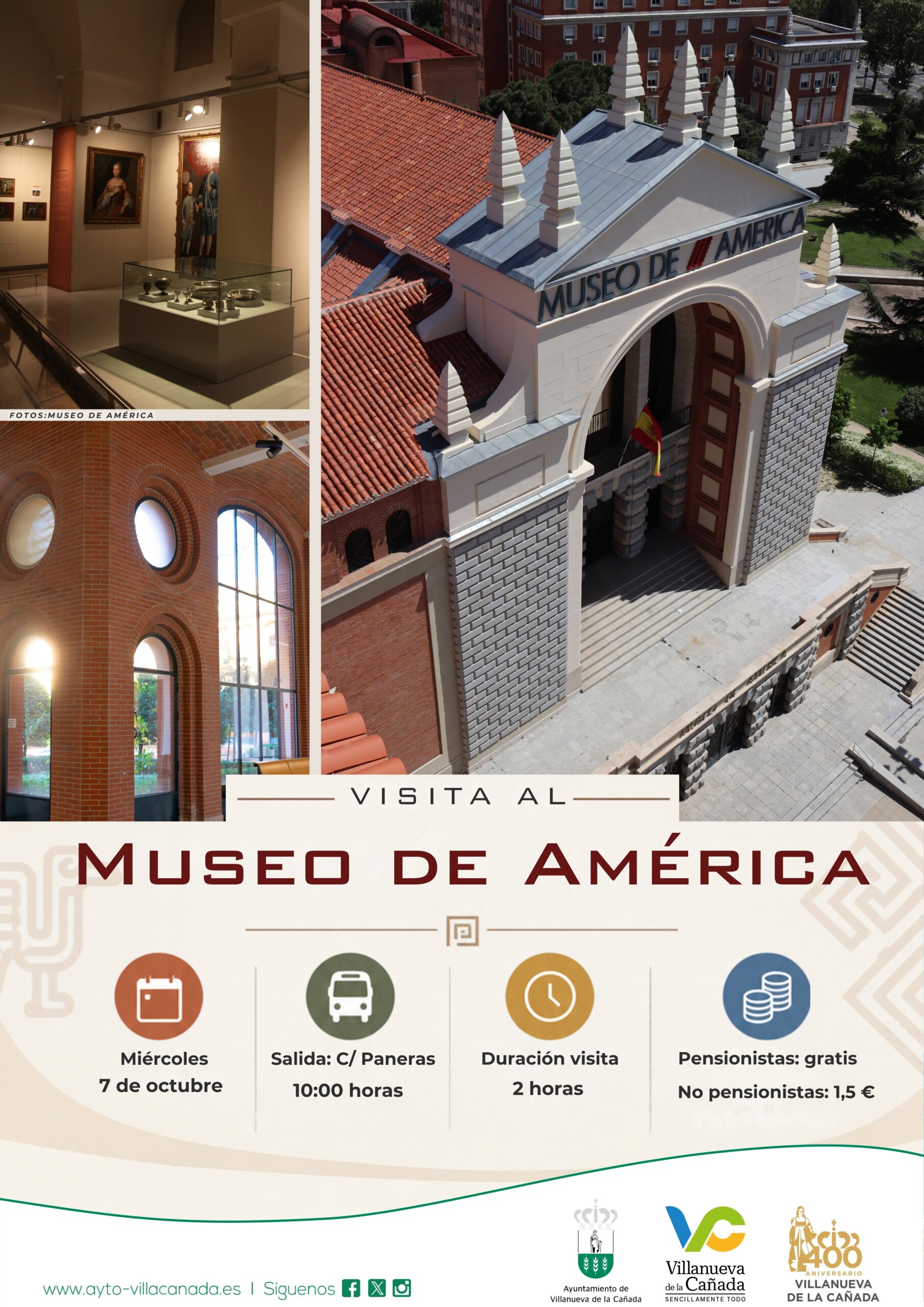 Cartel informativo de la visita de los mayores al Museo de América. Cartel informativo de la visita de los mayores al Museo de América.
